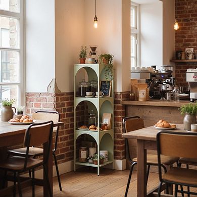 Modern 4-Tier Metal Storage Shelf, Space-Saving Organizer for Home, Office, or Bathroom