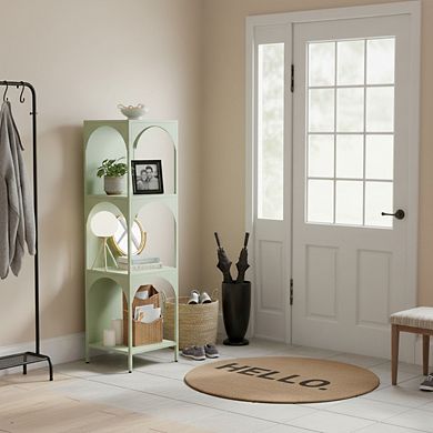 Modern 4-Tier Metal Storage Shelf, Space-Saving Organizer for Home, Office, or Bathroom