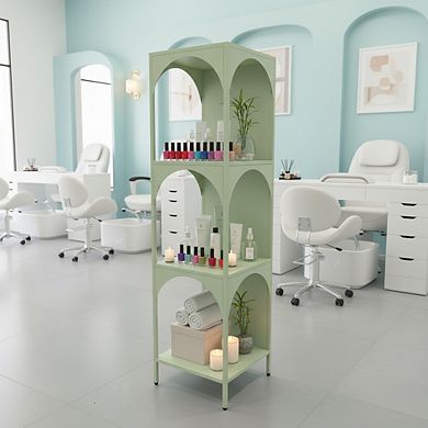 Modern 4-Tier Metal Storage Shelf, Space-Saving Organizer for Home, Office, or Bathroom