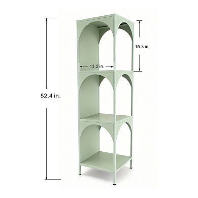 Modern 4-Tier Metal Storage Shelf, Space-Saving Organizer for Home, Office, or Bathroom