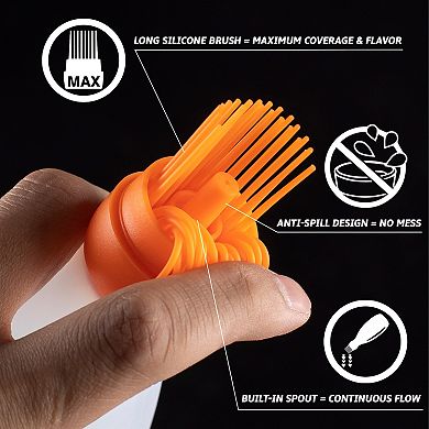 Silicone Pastry Brush All-in-One Basting Brush with Sauce Bottle, Heat-Resistant