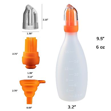 Silicone Pastry Brush All-in-One Basting Brush with Sauce Bottle, Heat-Resistant