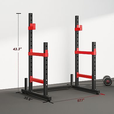 Soozier Adjustable Squat Rack, 660lbs Heavy Duty Barbell Rack