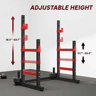 Soozier Adjustable Squat Rack, 660lbs Heavy Duty Barbell Rack