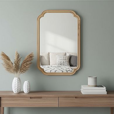 24" x 36" Solid Wood Frame Rectangle Mirror with Round Corner