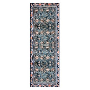 Metro Collection Non Slip Stain Resistant Washable Floral Area Rug For Living Room