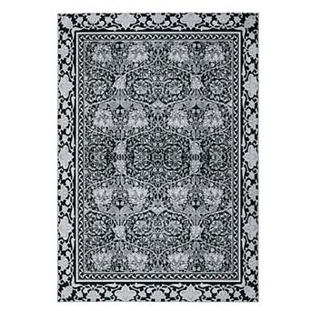 Metro Collection Non Slip Stain Resistant Washable Floral Area Rug For Living Room