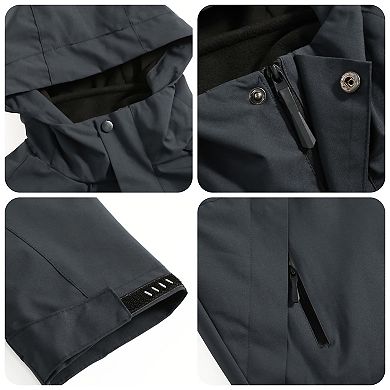 Men's 3 in 1 Jacket Fleece Winter Water Resistant Windproof Hooded Coat