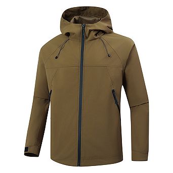 Men's Softshell Jacket Hooded Lightweight Windproof Water Resistant Hiking Outdoor