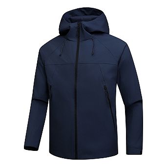 Men's Softshell Jacket Hooded Lightweight Windproof Water Resistant Hiking Outdoor