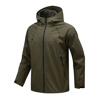 Men's Softshell Jacket Hooded Lightweight Windproof Water Resistant Hiking Outdoor