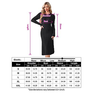 Women's Winter Knitted Crewneck Fit and Flare Sweater Dress