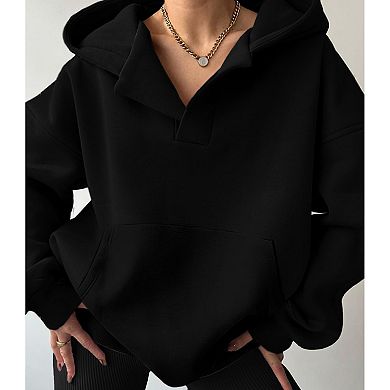 Women's Casual Hoodies Long Sleeve Loose Hooded Pullover Oversized Sweatshirt Fall Tops