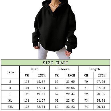 Women's Casual Hoodies Long Sleeve Loose Hooded Pullover Oversized Sweatshirt Fall Tops