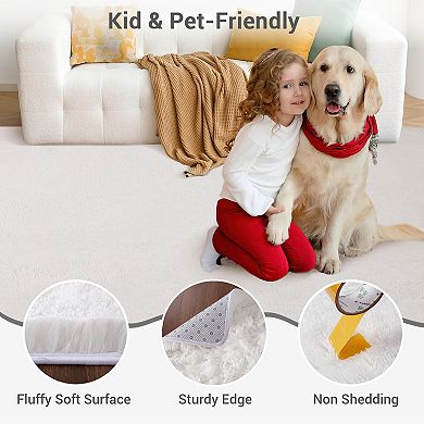 Fluffy Plush Shaggy Rug for Living Room Furry Fur Non Shedding Rug for Bedroom Playroom