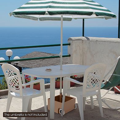 150 Pound Patio Umbrella Base Stand with Wheels and Planter