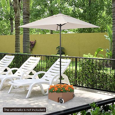 150 Pound Patio Umbrella Base Stand with Wheels and Planter