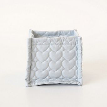 Quilted Heart Pattern Fabric Storage Box Organizer