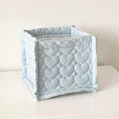 Quilted Heart Pattern Fabric Storage Box Organizer