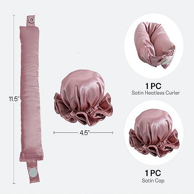 Heatless Curling Set with Hair Wrap and Elastic Bonnet Cap