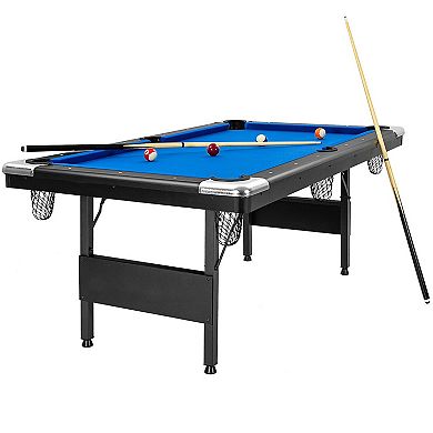 6 Feet Foldable Billiard Pool Table with Complete Set of Balls