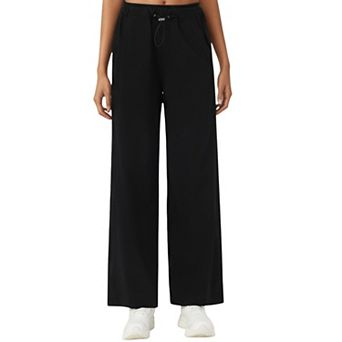 Women's High Waist Wide Leg Sweatpants with Adjustable Drawstring Waistband and Relaxed Fit