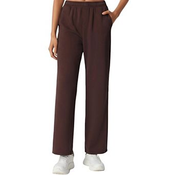Women's High Waist Relaxed Fit Sweatpants with Elastic Waistband and Side Pockets
