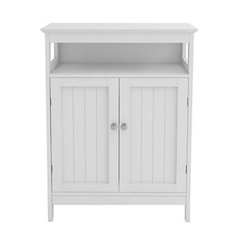 Bathroom Storage Cabinet with Double Shutter Doors in White, Elegant & Functional