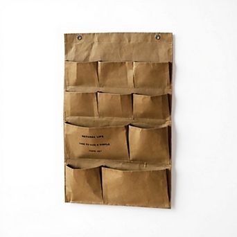 Multi-Pocket Hanging Wall Organizer with Durable Canvas Design