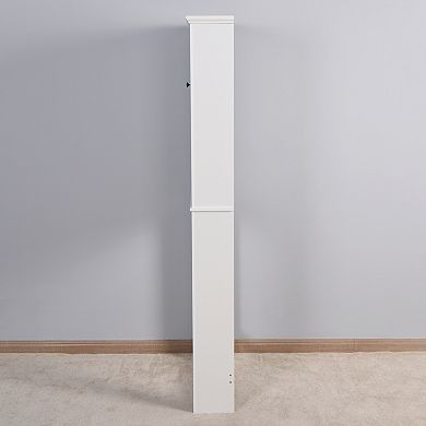 Bathroom Wooden Storage Cabinet Over-The-Toilet Space Saver with Adjustable Shelves