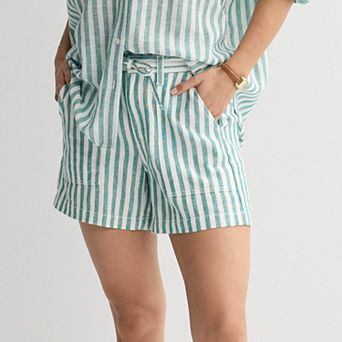 Petite Sonoma Goods For Life® Mid Rise Linen Shorts