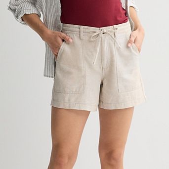 Petite Sonoma Goods For Life® Mid Rise Linen Shorts