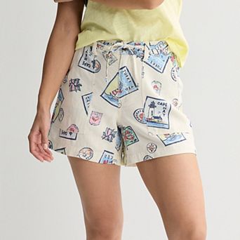 Petite Sonoma Goods For Life® Mid Rise Linen Shorts