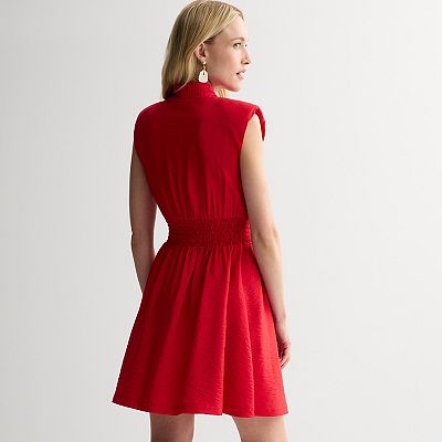 Petite Nine West Zipper Front Mini Dress