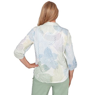 Petite Alfred Dunner Pastel Floral Print Button-Down Shirt