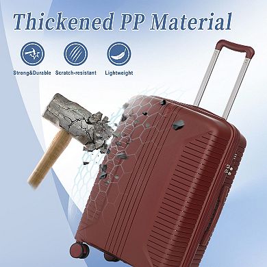 3 pcs Spinner Wheel Luggage Carry on Suitcase