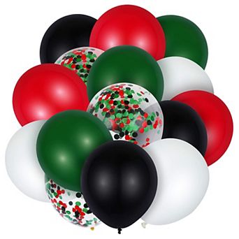 60 pc Red Black Green Lumberjack Balloons with Confetti for Party