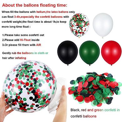 60 Pcs Red Black Green Lumberjack Balloons with Confetti for Party