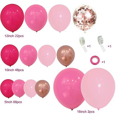 143Pcs Pink Gold Balloon Arch Kit for Princess Birthday Baby Shower