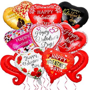 20 pc Red Pink Heart Foil Balloons with I Love You for Valentine’s Day