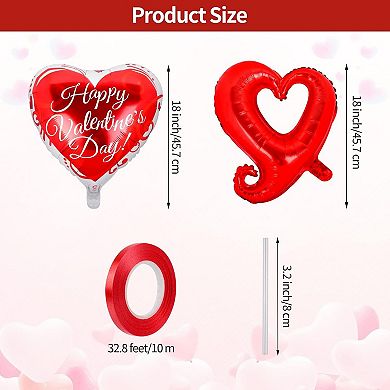 20Pcs Red Pink Heart Foil Balloons with I Love You for Valentine’s Day