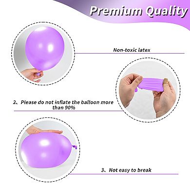 44 Pcs Purple and White Butterfly Balloons 12 Inch for Baby Shower Decor