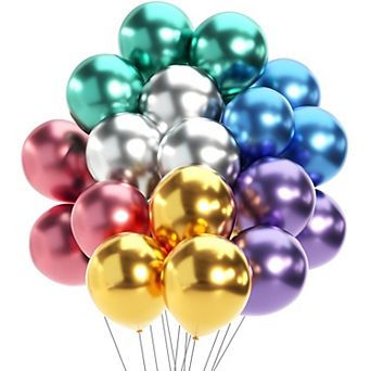 50 pc 12 Inch Assorted Color Metallic Latex Balloons for Birthday Wedding Helium Party Decor