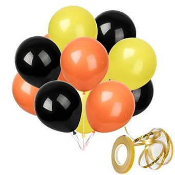60 pc 12 Inch Black Yellow Orange Latex Balloons for Birthday Wedding Baby Shower Party Decor