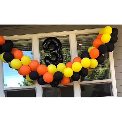 60 Pcs 12 Inch Black Yellow Orange Latex Balloons for Birthday Wedding Baby Shower Party Decor