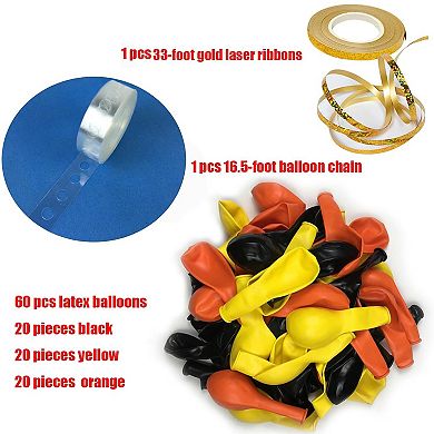 60 Pcs 12 Inch Black Yellow Orange Latex Balloons for Birthday Wedding Baby Shower Party Decor