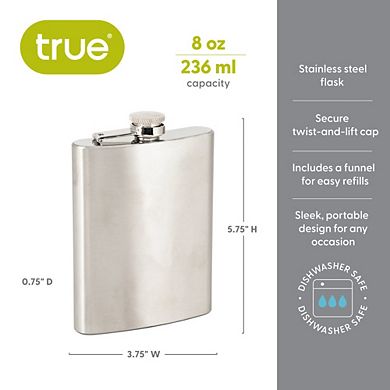 TrueFlask™: 8 oz Stainless Steel Flask
