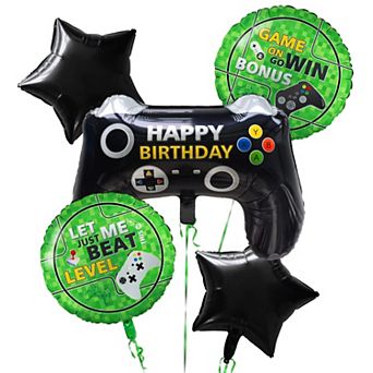 5 pc Video Game Party Decorations Level Up Foil Balloons Game On Birthday Party Supplies