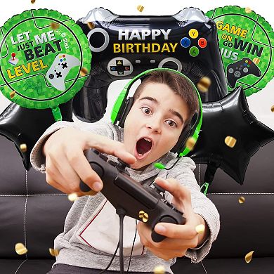 5Pcs Video Game Party Decorations Level Up Foil Balloons Game On Birthday Party Supplies