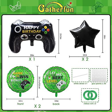 5Pcs Video Game Party Decorations Level Up Foil Balloons Game On Birthday Party Supplies